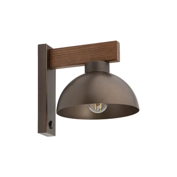 Aplica de perete TK Lighting OSLO metal, lemn, maro, E27 - TK-6279