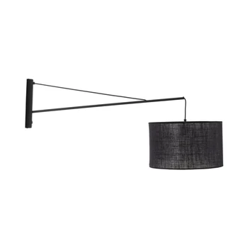 Aplica de perete TK Lighting GLORII metal, textil, negru, E27 - TK-6639