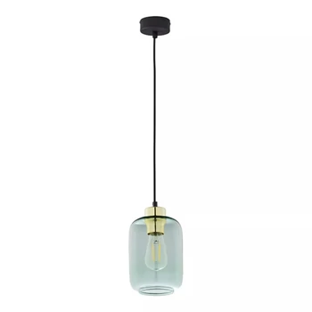 Pendul TK Lighting MARCO metal, sticla, negru, verde, E27 - TK-6696