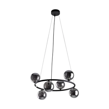 Pendul TK Lighting ANNABELLE metal, sticla, negru, gri, G9 - TK-6844