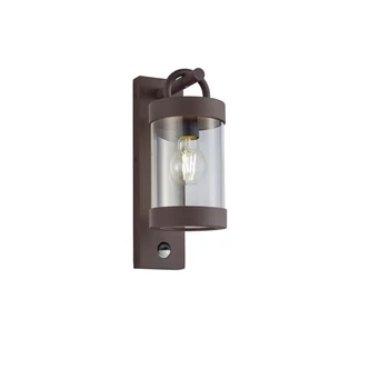 Aplica de perete exterioara cu senzor Trio SAMBESI metal, sticla, rugina, transparent, E27, IP44 - 204169124