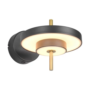 Aplica de perete Trio KEATON metal, plastic, negru, auriu, alb, LED, 10W, 2300-3000-4000K, 1200Lm - 240270180