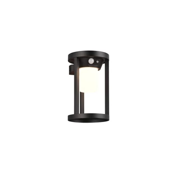 Aplica de perete exterioara cu senzor Trio CARMO metal, negru, LED, 3000K, 2W, 130lm, IP54 - 241069132