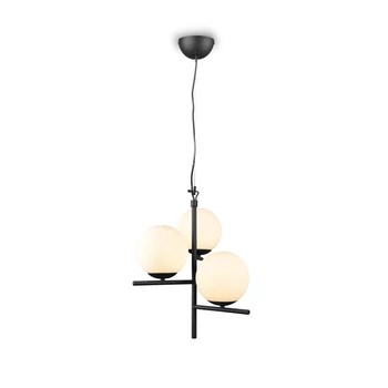 Pendul Trio PURE metal, sticla, negru, alb, E14 - 302000332