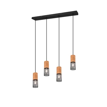 Pendul Trio TOSH metal, lemn, negru, maro, E27 - 304300432