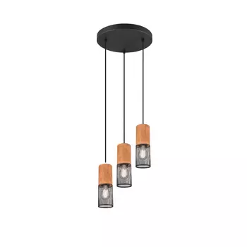 Pendul Trio TOSH metal, lemn, negru, maro, E27 - 304330332