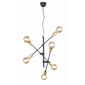 Pendul Trio CROSS metal, negru, alama, E27 - 306700632