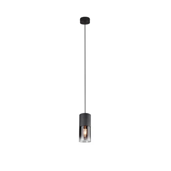 Pendul Trio ROBIN metal, sticla, negru, fumuriu, E27 - 310600132