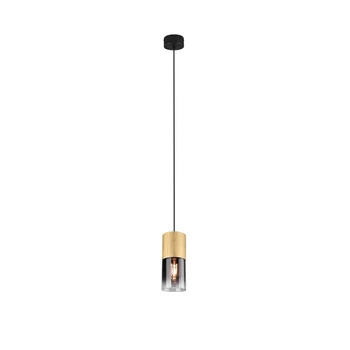 Pendul Trio ROBIN metal, sticla, negru, alama, fumuriu, E27 - 310600154