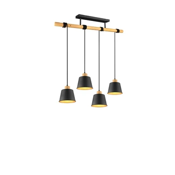 Pendul Trio HARRIS metal, lemn, negru, maro, E27 - 312700432