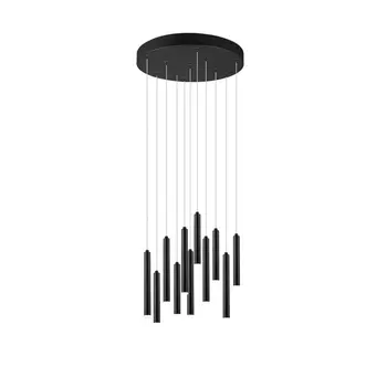 Pendul Trio TUBULAR metal, negru, LED, 3000K, 11x2.8W, 3850lm - 321691132