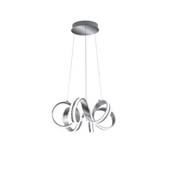 Pendul Trio CARRERA metal, gri, LED, 3000K, 38W, 4400lm - 325010105