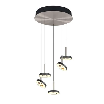 Pendul Trio GUANO metal, acril, nichel, negru, alb, LED, 40W, 2300-3000-4000K, 4250Lm - 334430507