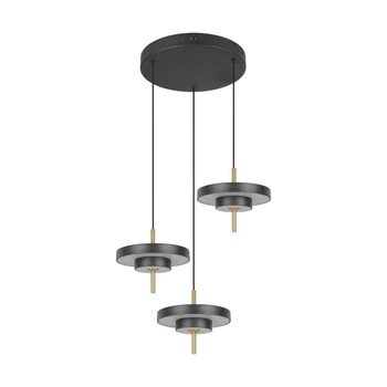 Pendul Trio KEATON metal, acril, negru, auriu, alb, LED, 30W, 2300-3000-4000K, 3600Lm - 340230380