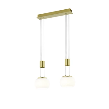 Pendul Trio MADISON metal, sticla, alama, alb, LED, 3000K, 2x8W, 1800lm - 342010208