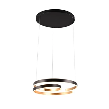 Pendul Trio MARNIE metal, negru, auriu, LED, 3000K, 68W, 8000lm - 344110180