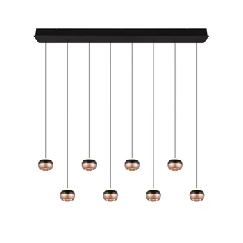 Pendul Trio ORBIT metal, negru, cafeniu, LED, 2300K - 3000K - 4000K, 64W, 7680lm - 344410832