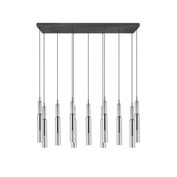 Pendul Trio LUCENT metal, sticla, negru, crom, transparent, LED, 2300K - 3000K - 4000K, 11x2.8W, 11x280lm - 344511120