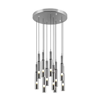 Pendul Trio LUCENT metal, sticla, crom, LED, 2300K - 3000K - 4000K, 11x2.8W, 11x280lm - 344531106