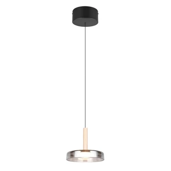 Pendul Trio CELESTE, metal, sticla, negru, crom, LED, 10W, 1100lm, 3000K - Trio-354910132