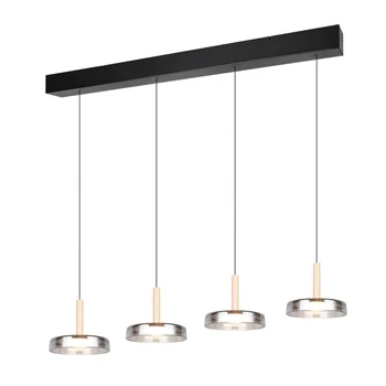 Pendul Trio CELESTE, metal, sticla, negru, crom, LED, 28W, 3000lm, 3000K - Trio-354910432