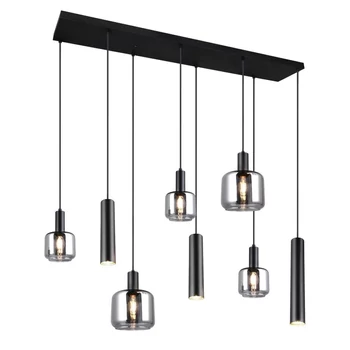 Pendul Trio MATARO, metal, sticla, negru, crom, E14, E27, GU10 - Trio-364100832