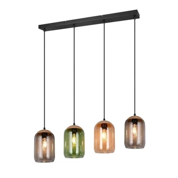 Pendul Trio CORK metal, sticla, negru, multicolor, E27 - Trio-364600417