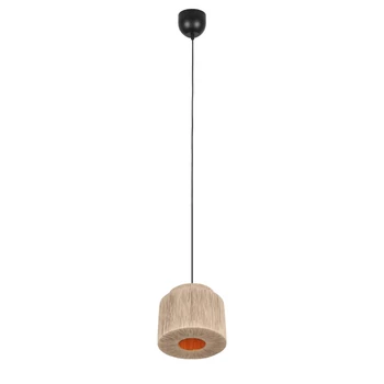 Pendul Trio SMILLA metal, iuta, negru, natural, E27 - Trio-366800136