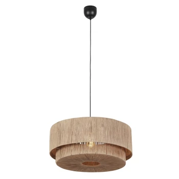 Pendul Trio SMILLA metal, iuta, negru, natural, E27 - Trio-366890136