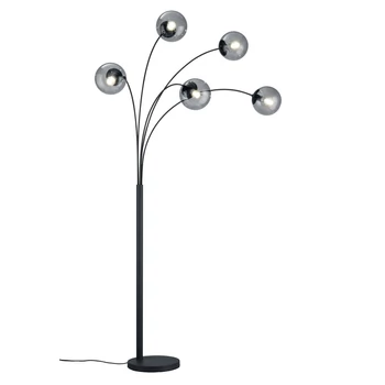 Lampadar Trio BALINI metal, sticla, antracit, fumuriu, E14 - 408500542