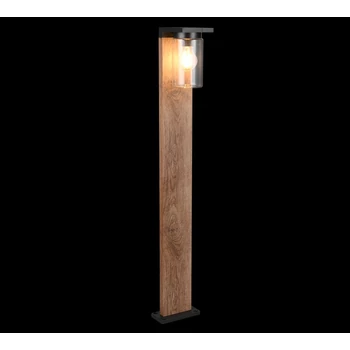 Lampadar exterior Trio ARDILA metal, sticla, lemn, transparent, E27, IP44 - Trio-411660135