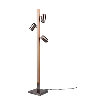 Lampadar  Trio MARLEY metal, lemn, acril, nichel, maro, LED+GU10, 20W, 3000K, 2300Lm - 412510407