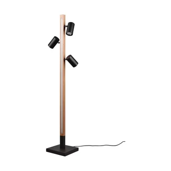 Lampadar  Trio MARLEY metal, lemn, acril, negru, maro, LED+GU10, 20W, 3000K, 2300Lm - 412510432