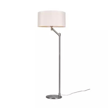 Lampadar Trio CASSIO metal, tesatura, nichel, alb, E27 - 414400107