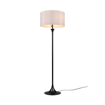 Lampadar Trio SABIA metal, tesatura, negru, alb, E27 - 415700332