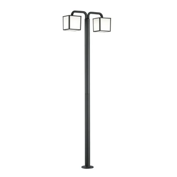 Lampadar exterior Trio CUBANGO metal, plastic, antracit, alb, E27, IP54 - 421560242