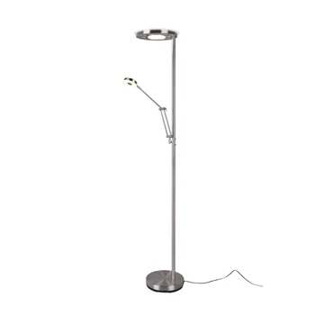 Lampadar Trio BARRIE metal, nichel, LED, 2700K-4000K, 1x32W, 3700lm, 1x6W, 700lm - 424210307