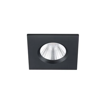 Spot incastrabil pentru baie Trio ZAGROS metal, negru, LED, 3000K, 5.5W, 345lm, IP65 - 650610132