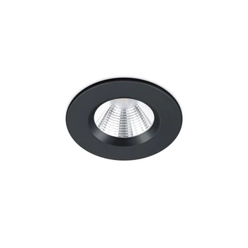 Spot incastrabil pentru baie Trio ZAGROS metal, negru, LED, 3000K, 5.5W, 345lm, IP65 - 650710132