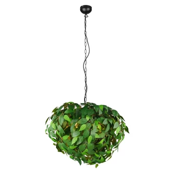 Pendul Trio LEAVY, metal, plastic, negru, verde, E14 - Trio-R10464015