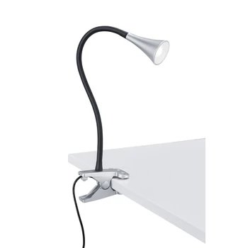 Veioza cu clema Trio VIPER plastic, argintiu, negru, LED, 3000K, 3W, 350lm - R22398187