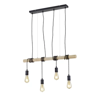 Pendul Trio BRODY metal, lemn, negru, maro, E27 - R30244032