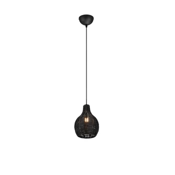 Pendul Trio SPROUT metal, rattan, negru, E14 - R31291002