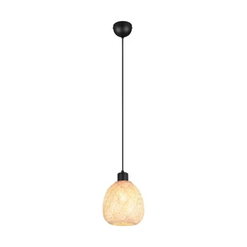Pendul Trio AMELIE metal, bambus, negru, natural, E27 - Trio-R31941036