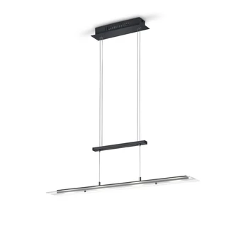 Pendul Trio MILOS metal, sticla, negru, transparent, LED, 3000K, 4x5W, 2200lm - R32004132