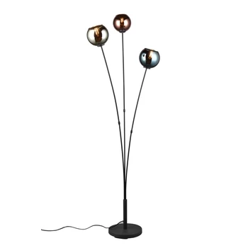 Lampadar Trio SHELDON metal, sticla, negru, multicolor, E14 - R41303017