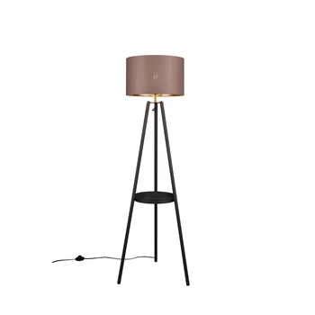 Lampadar Trio COLETTE metal, tesatura, negru, maro, E27 - R41561032