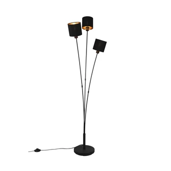 Lampadar Trio TOMMY metal, tesatura, negru, E14 - R46333979