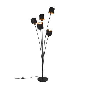 Lampadar Trio TOMMY metal, tesatura, negru, E14 - R46335979