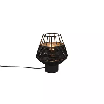 Veioza Trio BORKA metal, rattan, negru, E27 - R51261002